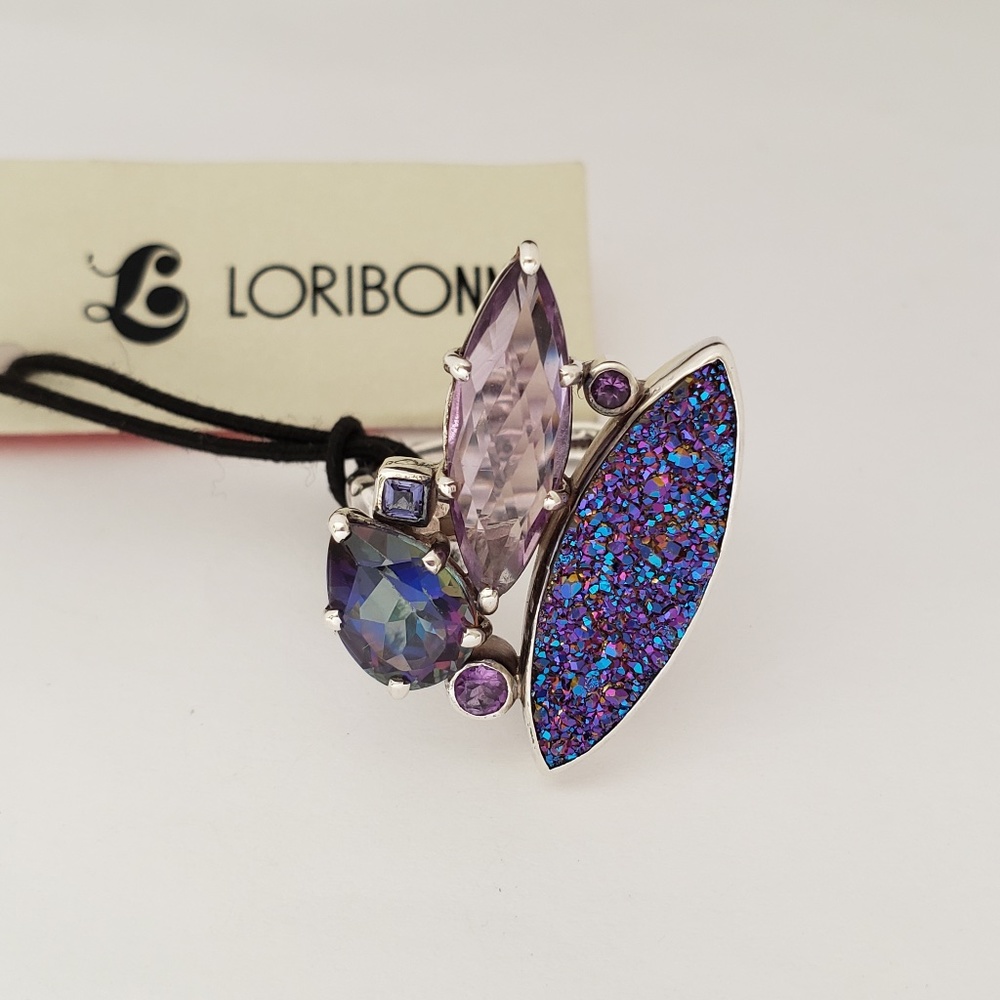 Lori Bonn Sterling Silver Pizzazz Cluster Ring Size 9
